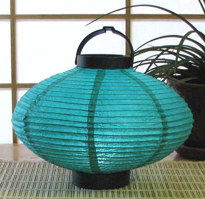 LED Battery 10in Saturn Paper Lanterns in TURQUOISE