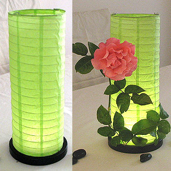 Table Centerpiece LED Battery Lanterns in Lime Green