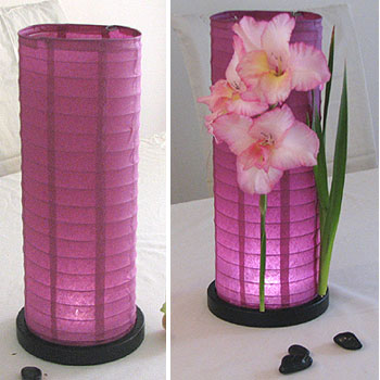 Table Centerpiece LED Battery Lanterns in Purple