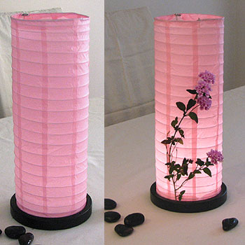 Table Centerpiece LED Battery Lanterns in Light Pink
