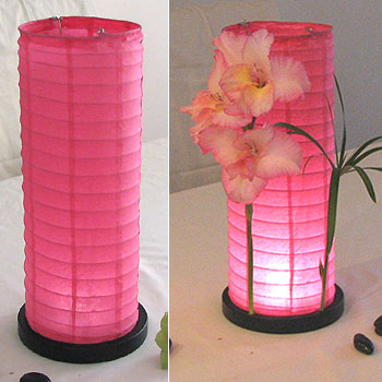 Table Centerpiece LED Battery Lanterns in Rose Pink