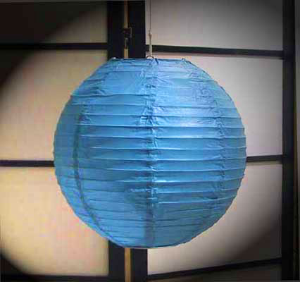 Even Ribbing Paper Lantern In Blue