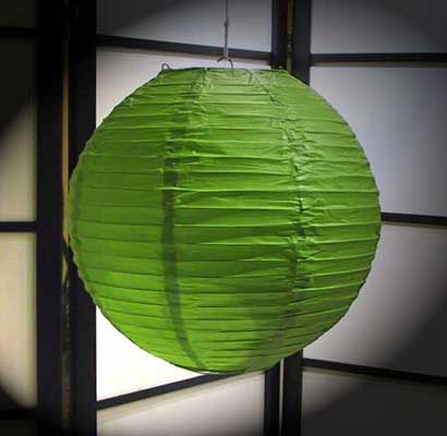 Even Ribbing Paper Lantern In Apple-Green