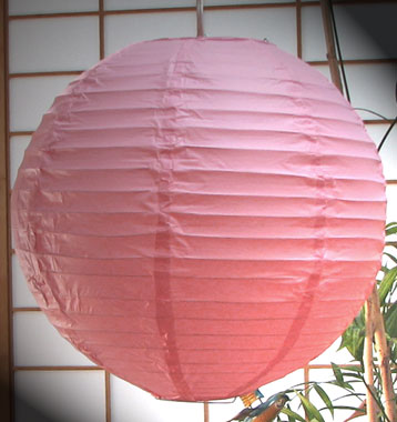 Even Ribbing Paper Lantern In Light-Pink