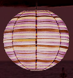 Preppy Stripe Purple Round Lanterns