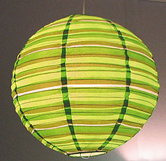 Preppy Stripe Green Round Lanterns