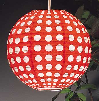 Dotted Paper Lantern In Red