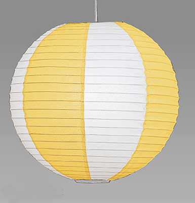Two Tone Paper Lantern Yellow-White
