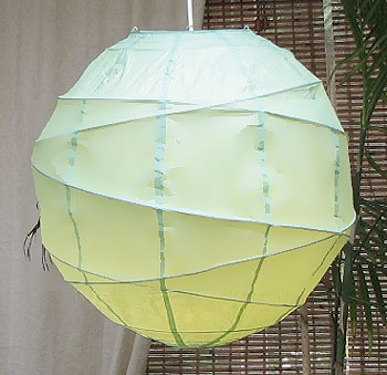 MARU Paper Lantern In Aqua Green
