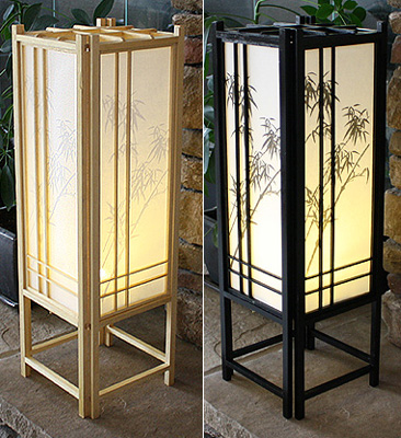 23in Bamboo Off-Set Shoji Lamp