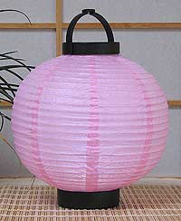LED Battery 8in Round Paper Lanterns in LIGHT PINK