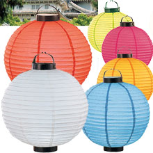 6PC Value Pack Set LED Battery 12in Round Paper Lanterns
