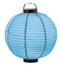 LED Battery 12in Round Paper Lanterns in BLUE