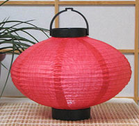 LED Battery 10in Saturn Paper Lanterns in RED