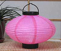 LED Battery 10in Saturn Paper Lanterns in ROSE PINK