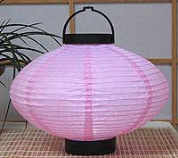 LED Battery 10in Saturn Paper Lanterns in LIGHT PINK