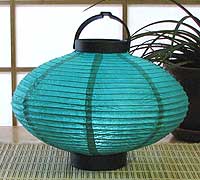 LED Battery 10in Saturn Paper Lanterns in TURQUOISE
