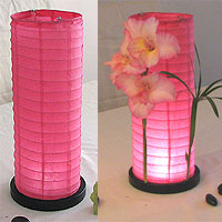 Table Centerpiece LED Battery Lanterns in Rose Pink