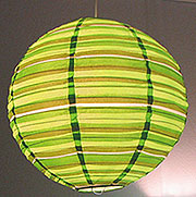 Preppy Stripe Green Round Lanterns