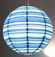 Preppy Stripe Blue Round Lanterns