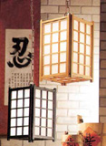 Traditional Hanging Shoji Lamp with Electrical cord 