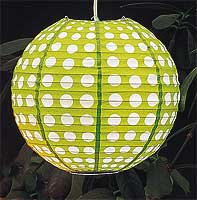 Dotted Paper Lantern In Lime Green